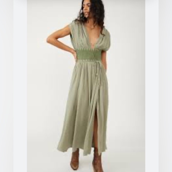 NEW Free People Devon Maxi Dress Seagrass M
-new with out tag - Picture 1 of 10